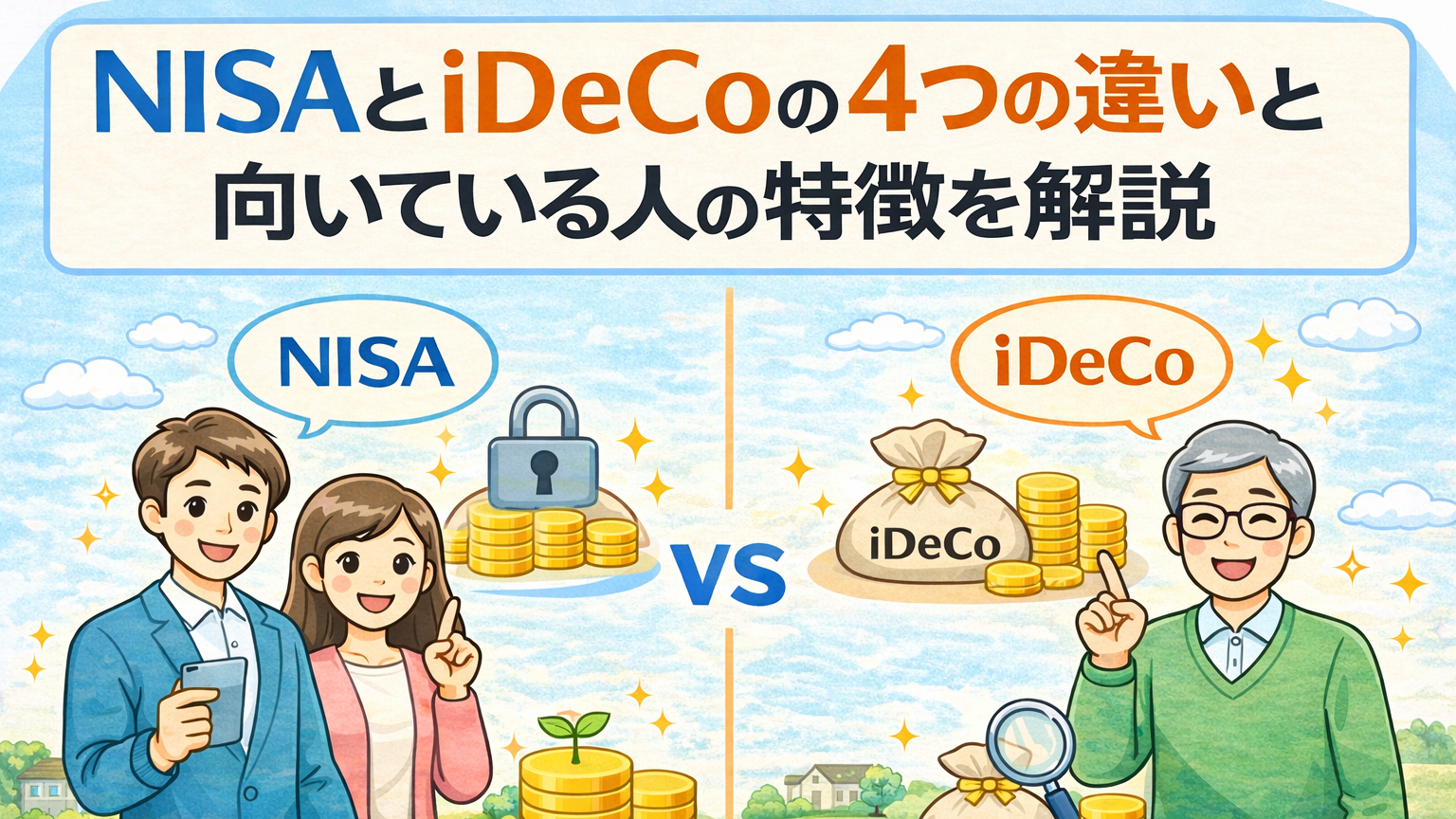 NISAとiDeCoの4つの違いと向いている人の特徴を解説